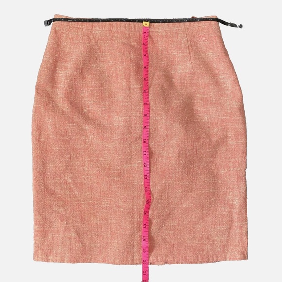 Burberry London Wool, Linen, & Silk Blend Pink Midi Pencil Skirt High Waisted 4 - Picture 9 of 12